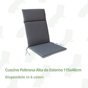 Cuscino Poltrona Alta da Esterno 115x48cm