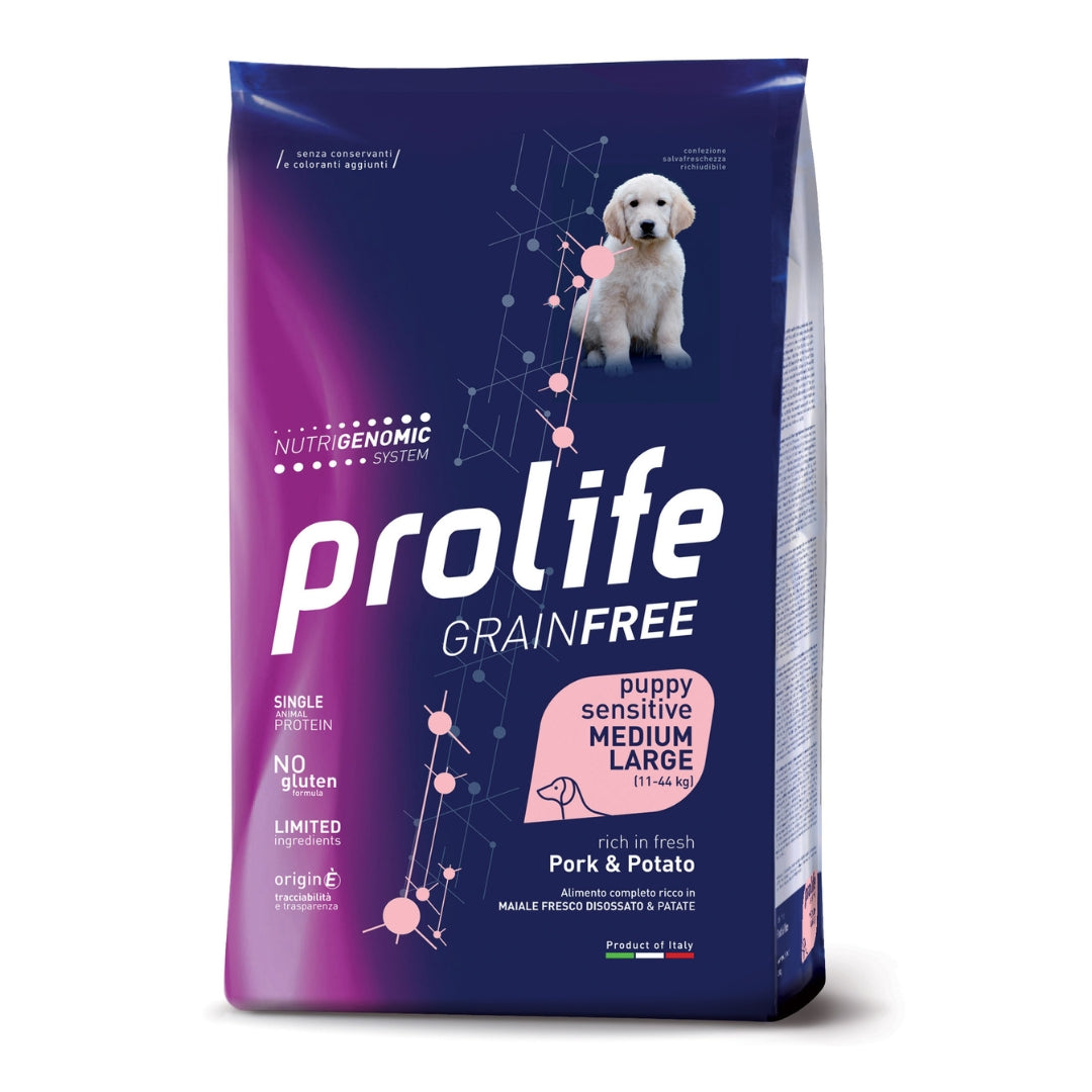 Prolife Grain Free Maiale e Patate per Cuccioli 10kg - Crocchette per cani sensibili