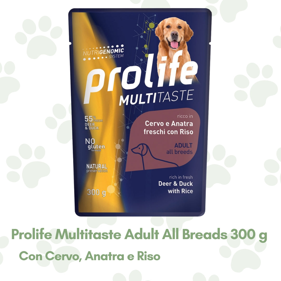 Prolife Multitaste Cane All Breads Cervo Anatra Riso 300 g