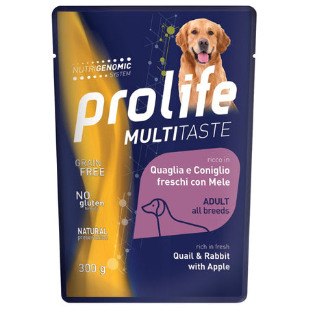 Prolife Multitaste Cane All Breads Quaglia Coniglio Mele 300 g