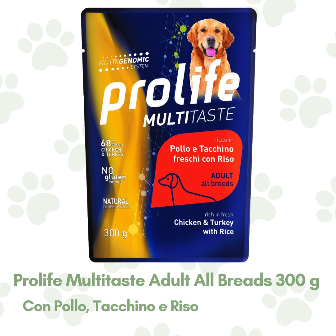 Prolife Multitaste Cane All Breads Pollo Tacchino Riso 300 g