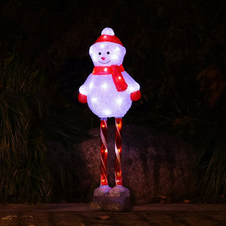 Pupazzo di Neve Luminoso con LED - Decorazione Natalizia in Acrilico per Esterni