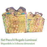 Set 2 Pacchi Regalo Luminosi - Decorazione Natalizia Iridescente Esterni