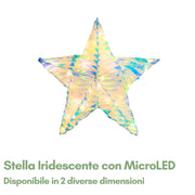 Stella Iridescente con MicroLED - Decorazione Natalizia a Batteria Interni