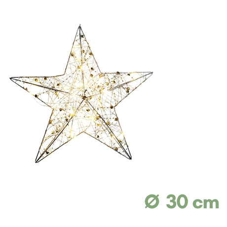 Stella Luminosa con Struttura Dorata - Decorazione Natalizia Raffinata Interni