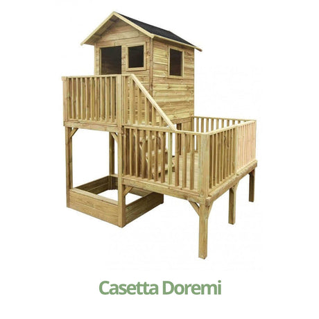 Doremi - Casetta in legno a due piani per bambini