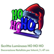Scritta Luminosa HO HO HO L 47 cm - Decorazione Natalizia per Interni