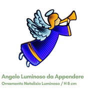 Angelo Luminoso da Appendere H 8 cm - Ornamento Natalizio Luminoso