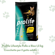 Prolife Lifestyle Crocchette Gatto Adulto Pollo e Riso 1,5kg