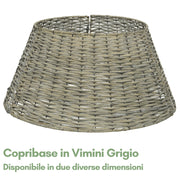Copribase Vimini Grigio per Albero di Natale dal Design Elegante