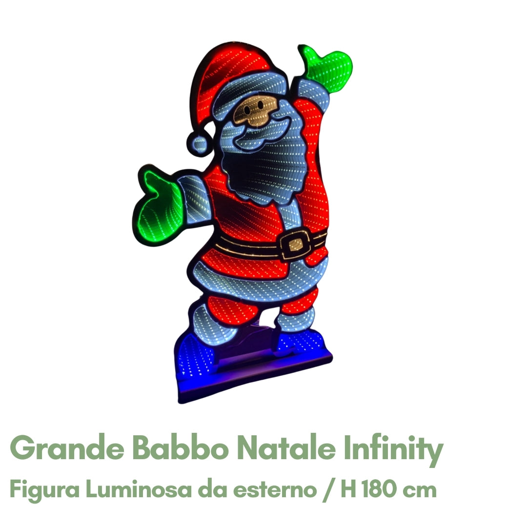 Grande Babbo Natale Luminoso - Figura Natalizia Luminosa da Esterno