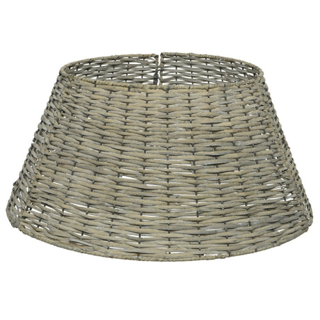 Copribase Vimini Grigio per Albero di Natale dal Design Elegante