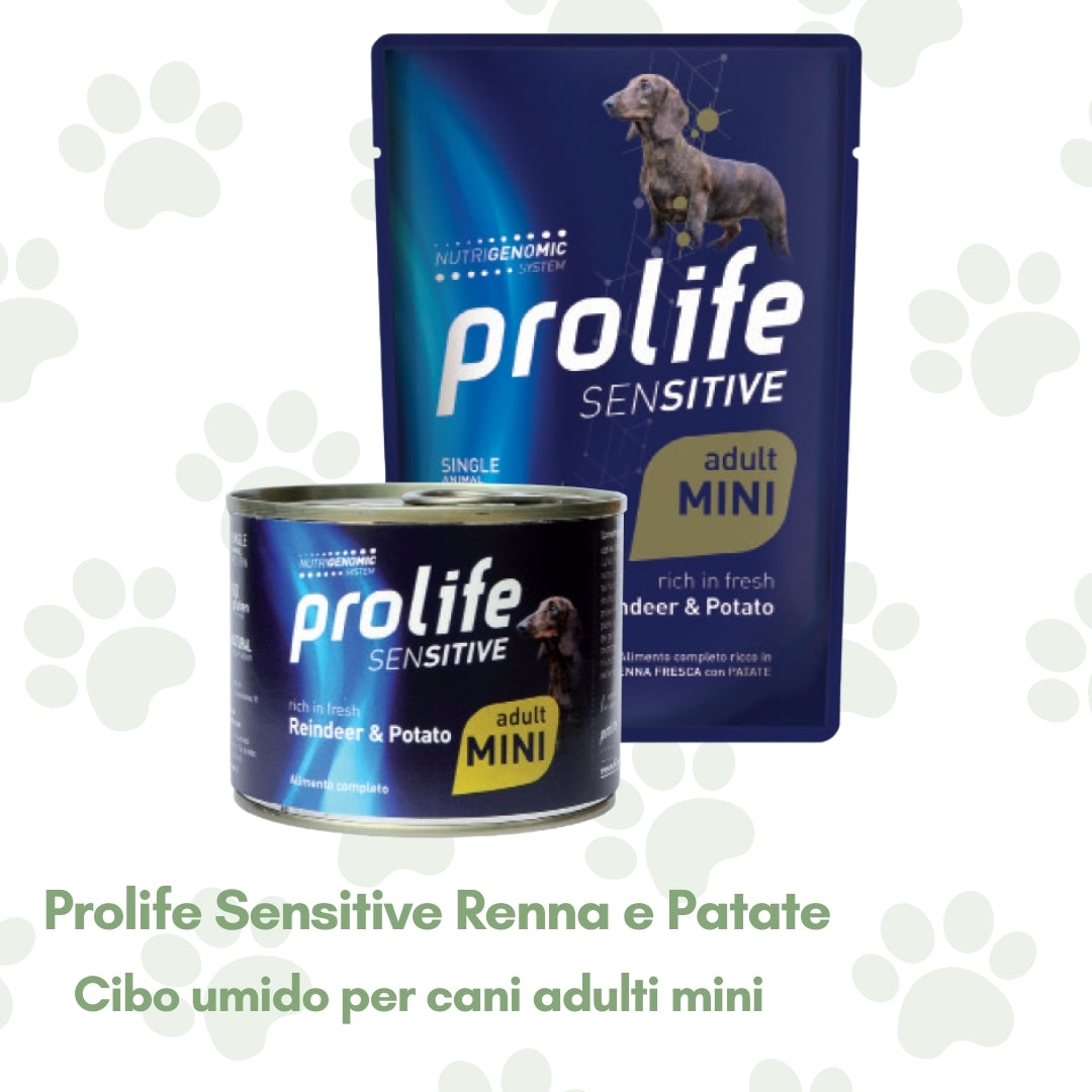 Prolife Sensitive Cibo Umido Cane Adulto t. Mini Renna Patate