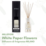 White Paper Flowers - Millefiori Diffusore di Fragranza a Bastoncino "Milano"