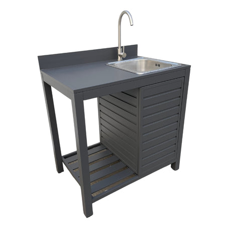 Mobile Cucina con Lavello Alluminio Antracite 90cm