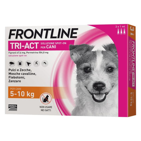 Frontline Tri-Act per cani 5-10 kg - Antipulci per cani domestici