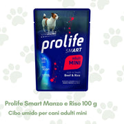 Prolife Smart Cibo Umido Cane Adulto t. Mini Manzo e Riso