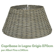 Copribase in Legno Grigio per Alberi Fino a 240cm