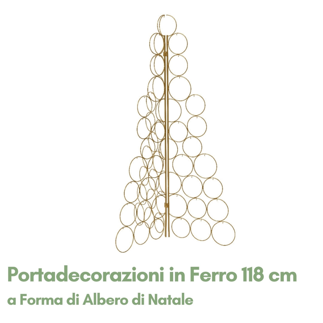 Portadecorazioni Natalizie in Ferro Dorato H 118 cm