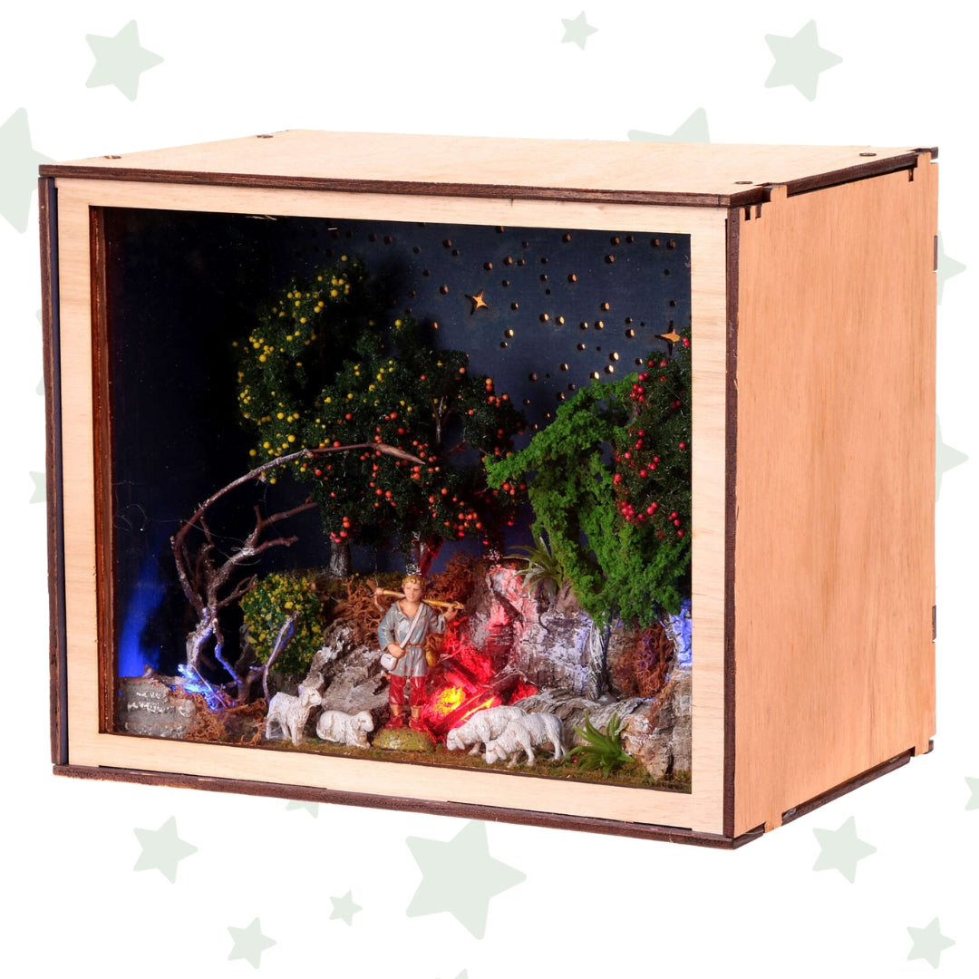 Nativity Box Pastore e Pecorelle - Pastore per presepe