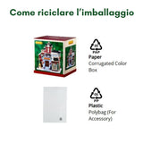 Imballaggio riciclabile composto da scatola in cartone a colori e sacchetto in plastica PP05.
