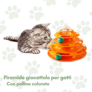 Piramide Giocattolo con Palline per Gatti