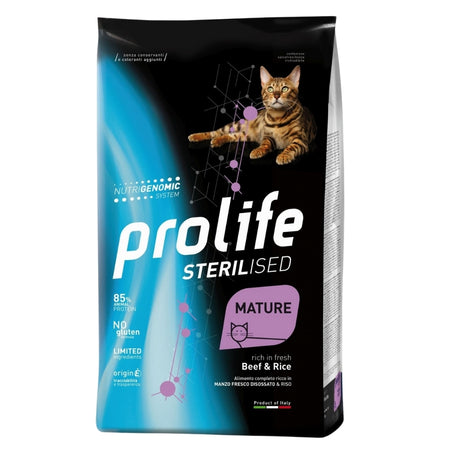 Prolife Sterilised Crocchette Gatto Maturo Manzo e Riso 1,5kg