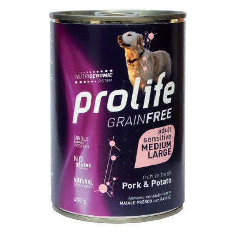 Prolife Grainfree Cibo Umido Cane Adulto Sensitive t. M/L Maiale Patate