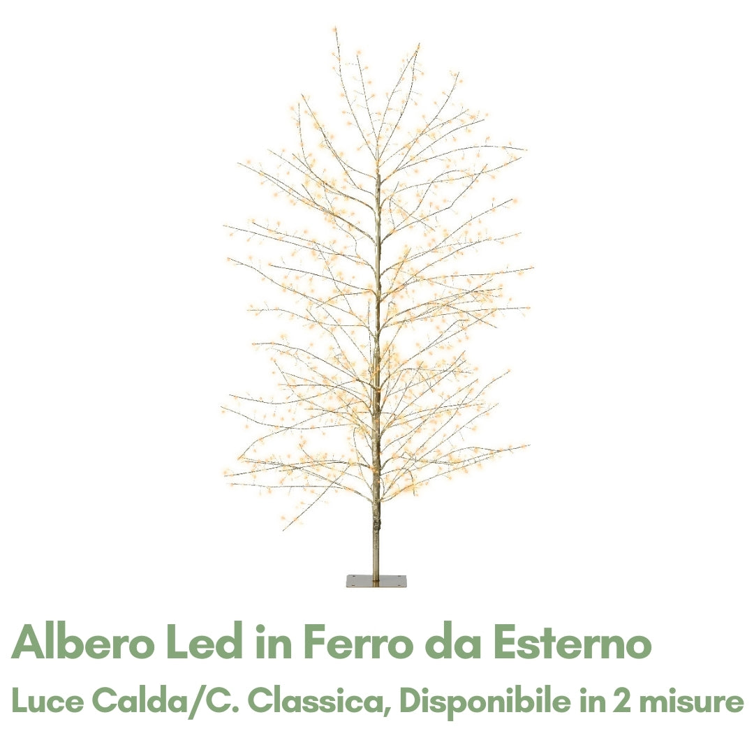 Albero Luminoso in Ferro da Esterno Luce Calda