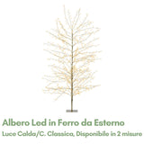 Albero Luminoso in Ferro da Esterno Luce Calda