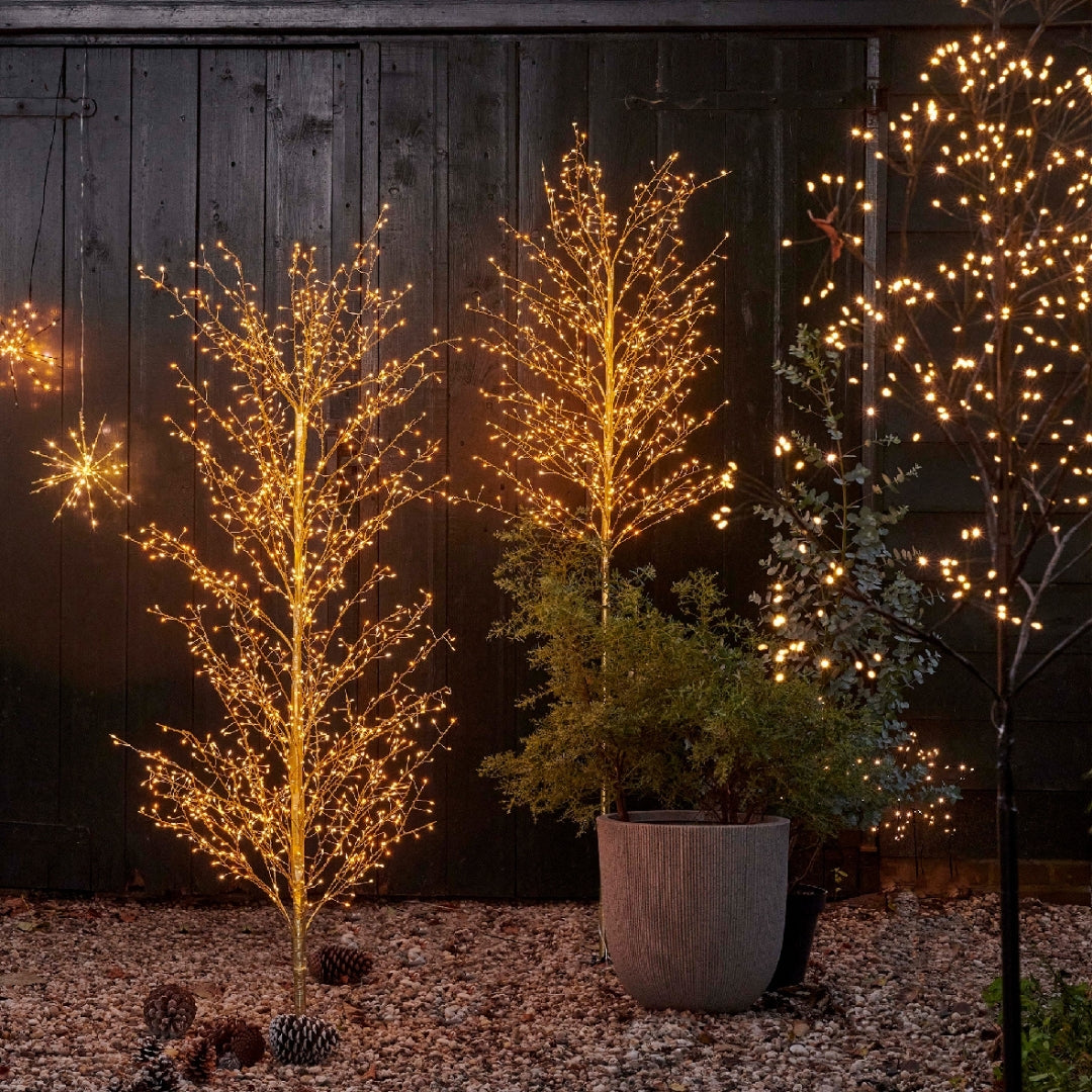 Albero Luminoso in Ferro da Esterno Luce Calda