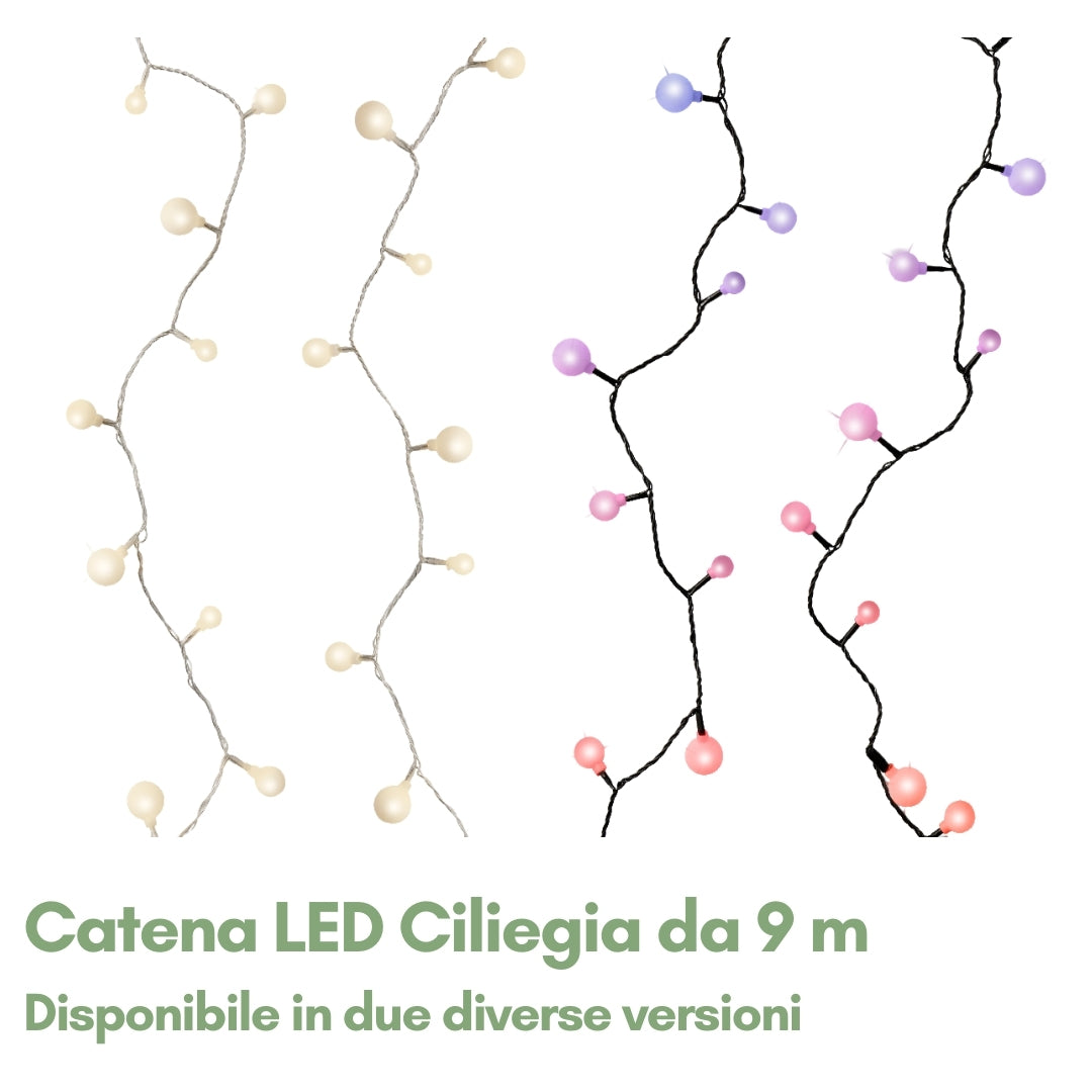 Catena Luminosa LED Ciliegia 9m