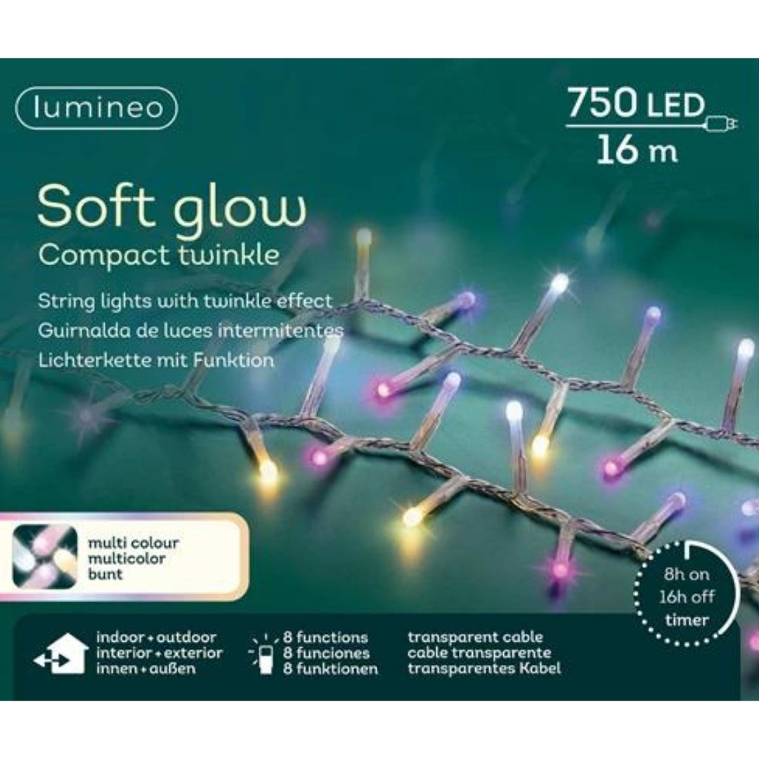 Catena Luminosa di Natale Soft Glow 16 m