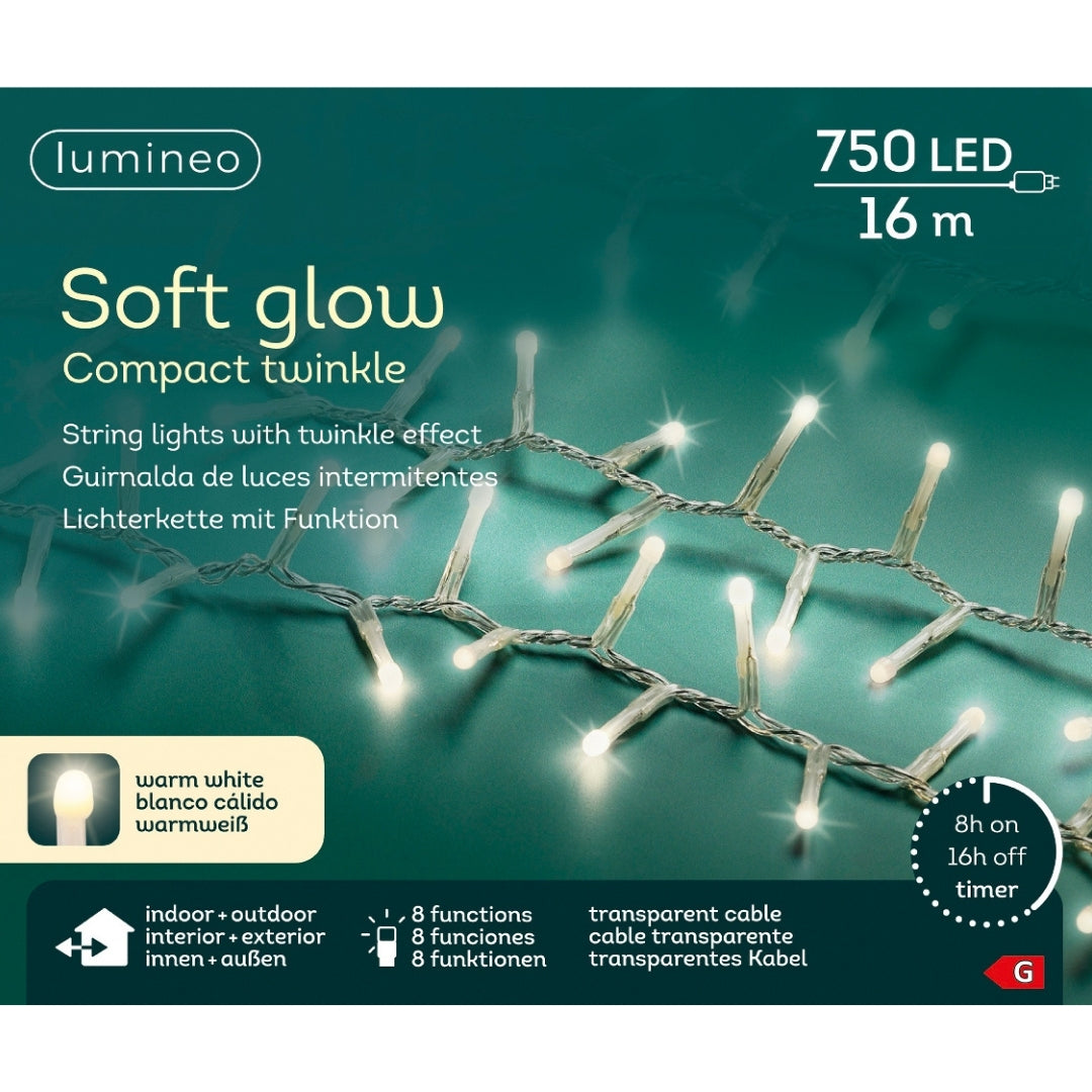 Catena Luminosa di Natale Soft Glow 16 m