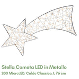 Stella Cometa LED in Metallo Luce Calda 76 cm