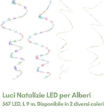 Luci Microled Natalizie per Albero di Natale da 9m