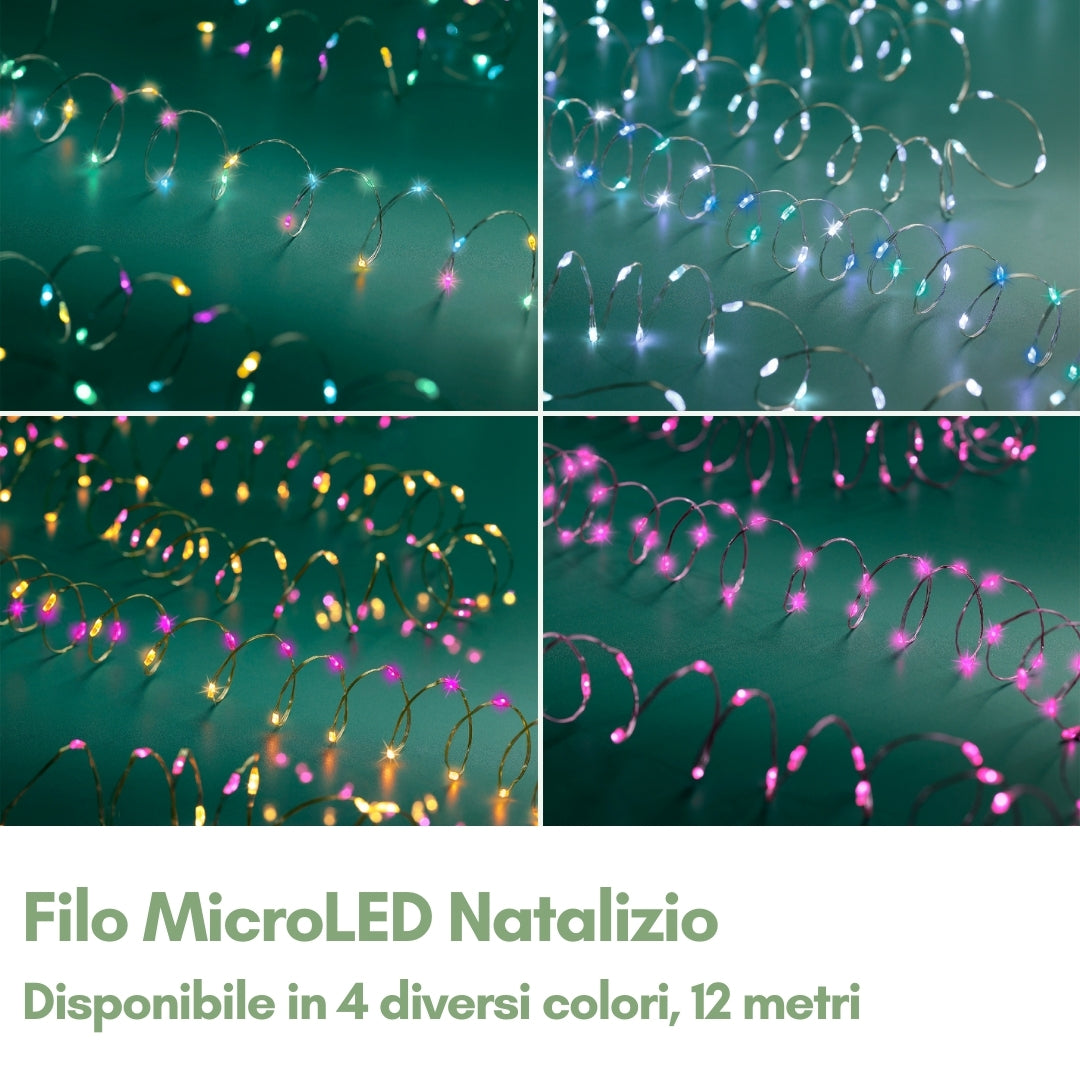 Filo Metallico Decorativo con Microled Colorati 12 m