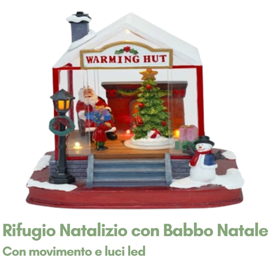 Rifugio Natalizio con Albero in Movimento e Luci LED