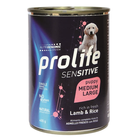 Prolife Sensitive Cibo Umido Cane Cucciolo t. M/L Agnello e Riso 400g