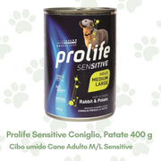 Prolife Sensitive Cibo Umido Cane Adulto t. M/L Coniglio e Patate 400g