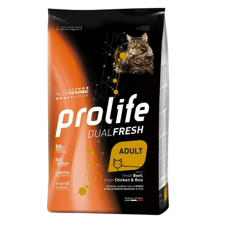 Prolife Dualfresh Crocchette Gatto Adulto Manzo Pollo Riso 400g