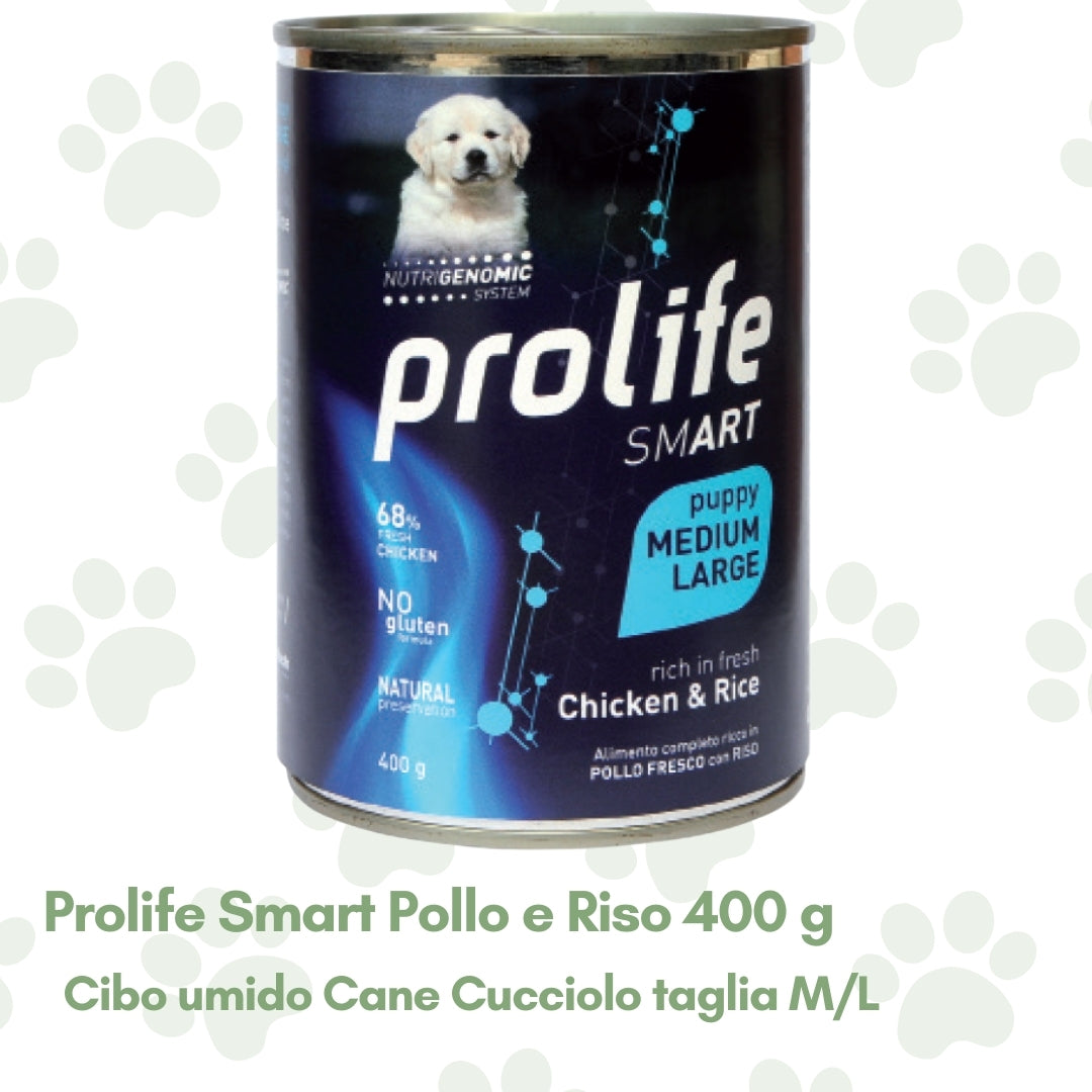 Prolife Smart Cibo Umido Cane Cucciolo t. M/L Pollo e Riso 400g