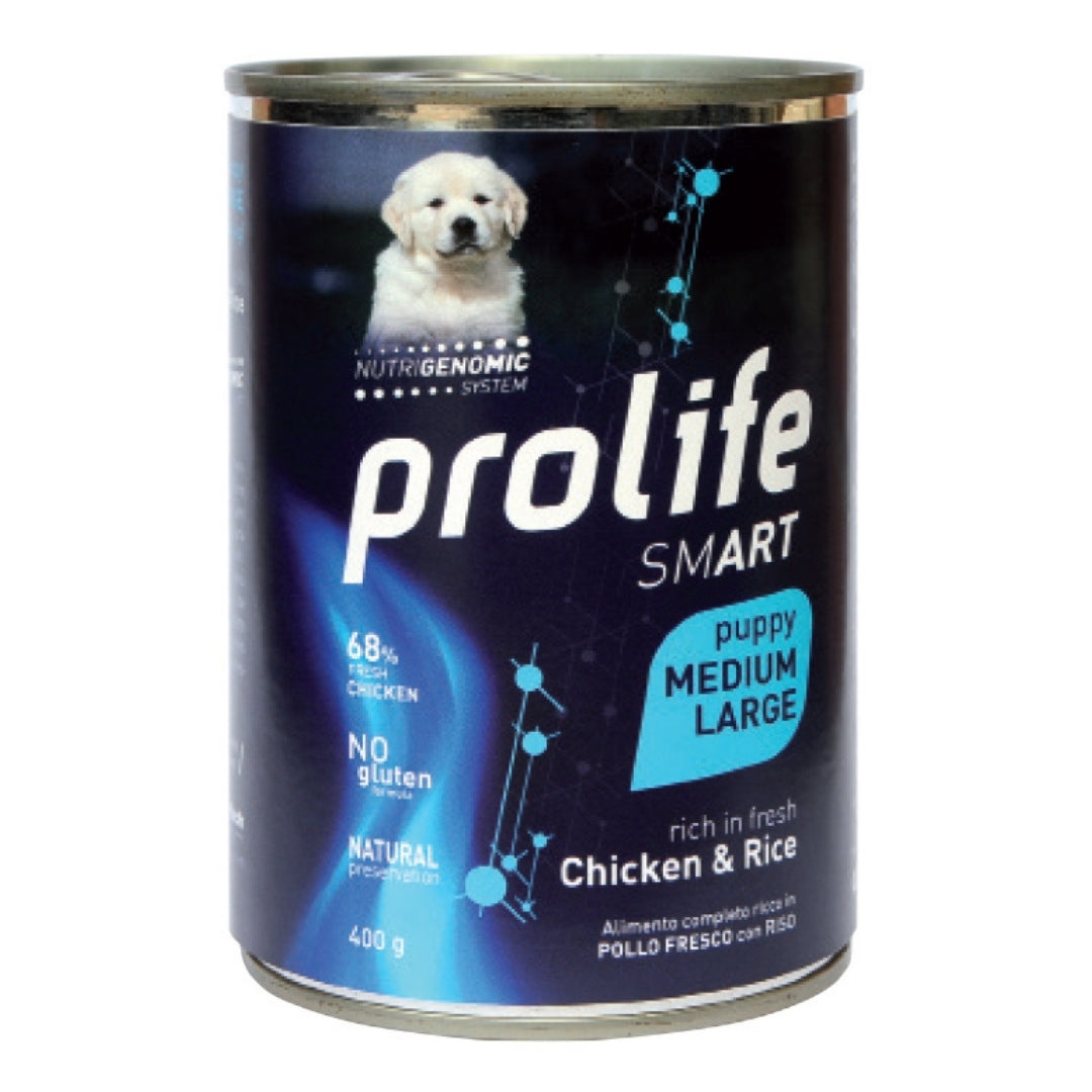 Prolife Smart Cibo Umido Cane Cucciolo t. M/L Pollo e Riso 400g