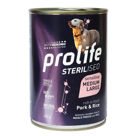 Prolife Sterilised Sensitive Cibo Umido Cane Adulto t. M/L Maiale e Riso