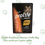 Prolife Dualfresh Cibo Umido Gatto Adulto Manzo e Pollo 85g