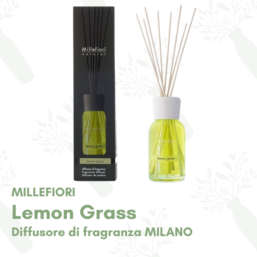 Lemon Grass - Millefiori Diffusore di Fragranza a Bastoncino "Milano"