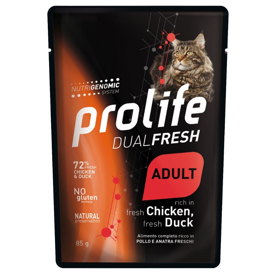 Prolife Dualfresh Cibo Umido Gatto Adulto Pollo e Anatra 85g