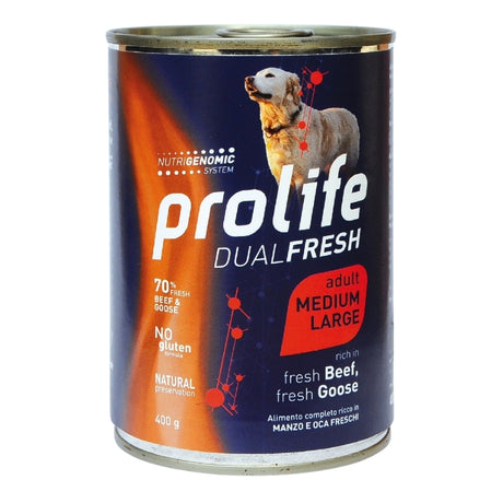 Prolife DualFresh Cibo Umido Cane Adulto t. M/L Oca Manzo Riso 400g