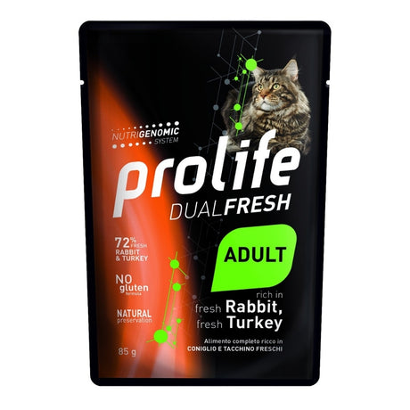 Prolife Dualfresh Cibo Umido Gatto Adulto Coniglio e Tacchino 85g