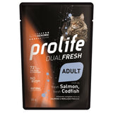 Prolife Dualfresh Cibo Umido Gatto Adulto Salmone e Merluzzo 85g